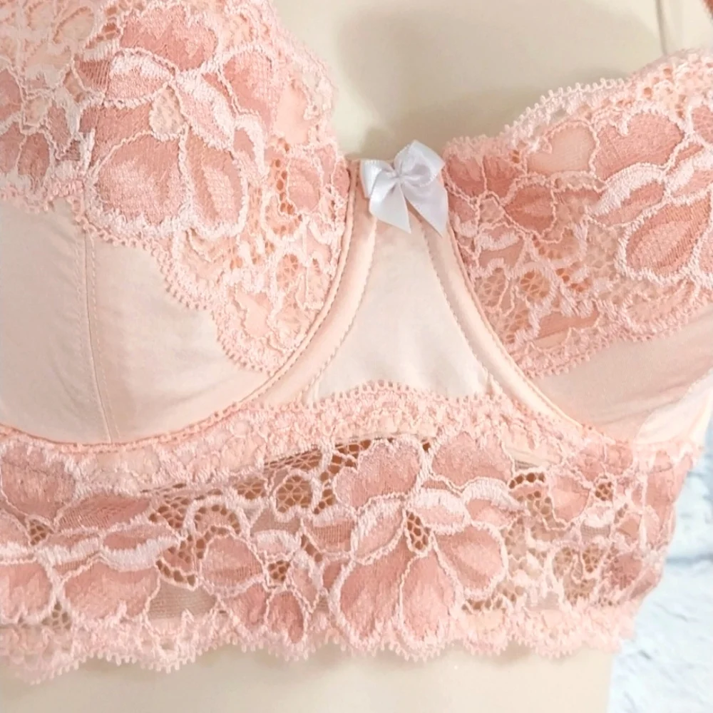 🔵BOGO FREE🔵 NWT Adore Me Pink Lace Bra Sexy Underwire Sz 36A - Picture 3 of 5